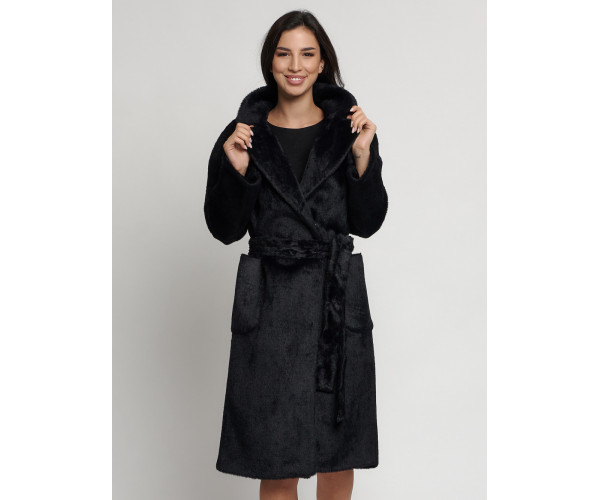 Пальто женское зимнее черного цвета 41881Ch