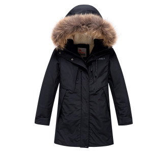 Парка зимняя Valianly для девочки черного цвета 9042Ch
