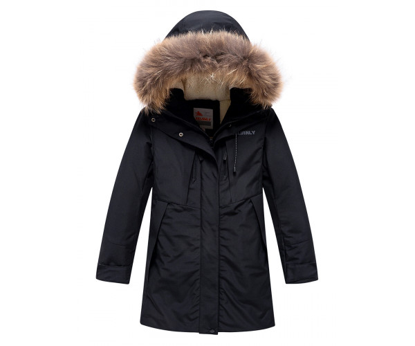 Парка зимняя Valianly для девочки черного цвета 9042Ch