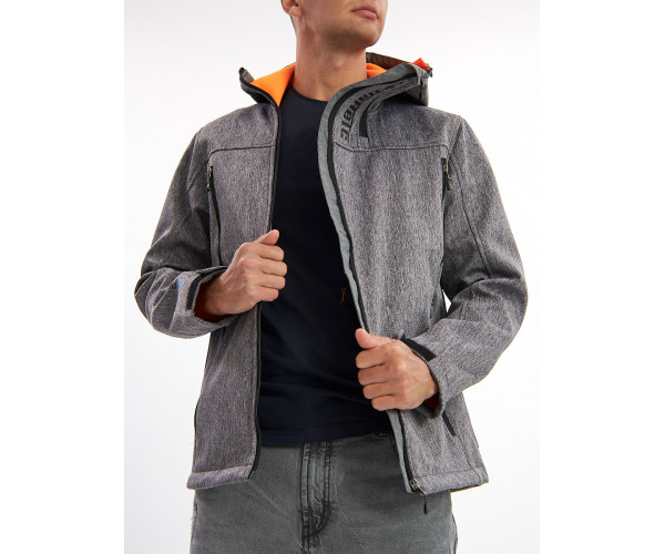 Ветровка мужская серого цвета 775Sr