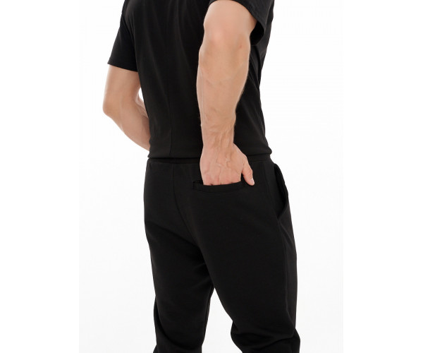 Костюм джоггеры с футболкой черного цвета 9181Ch