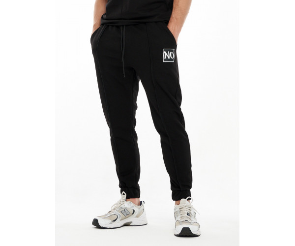 Костюм джоггеры с футболкой черного цвета 9181Ch