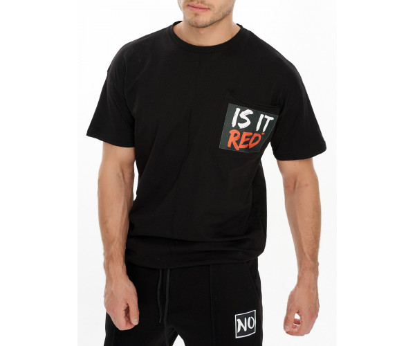 Костюм джоггеры с футболкой черного цвета 9181Ch