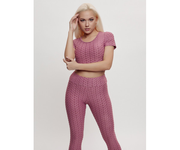 Костюм для фитнеса женский розового цвета 2001R
