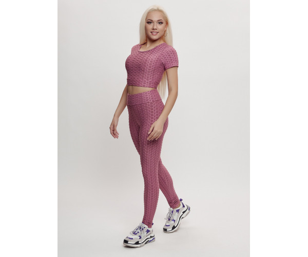 Костюм для фитнеса женский розового цвета 2001R