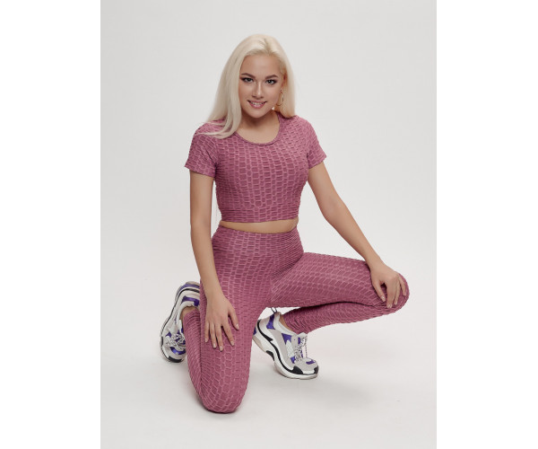 Костюм для фитнеса женский розового цвета 2001R