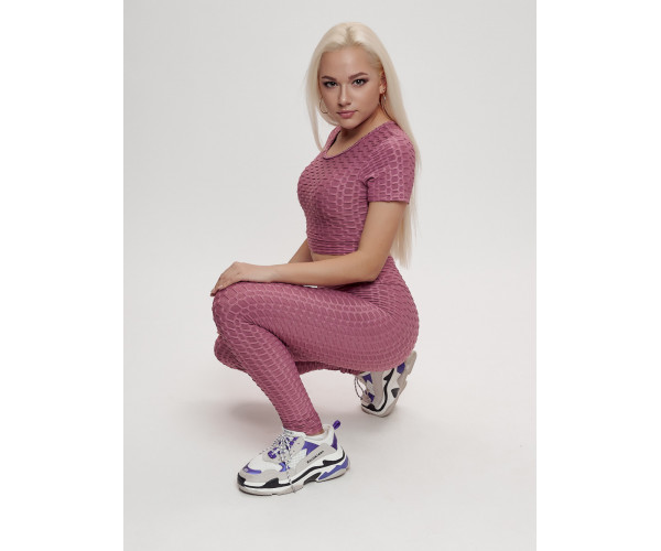 Костюм для фитнеса женский розового цвета 2001R