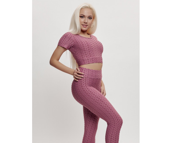 Костюм для фитнеса женский розового цвета 2001R