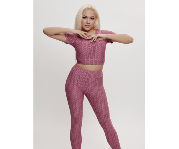 Костюм для фитнеса женский розового цвета 2001R