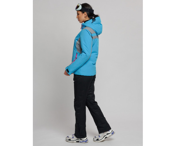 Горнолыжный костюм женский синего цвета 077033S