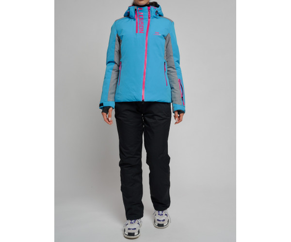 Горнолыжный костюм женский синего цвета 077033S