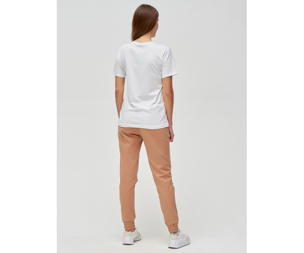Женские футболки с принтом белого цвета 1645Bl