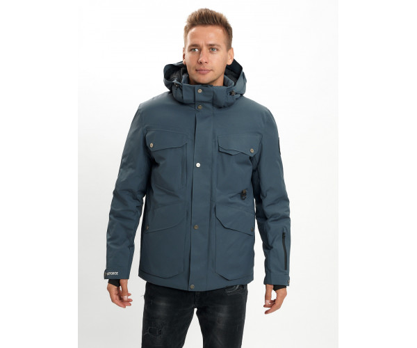 Горнолыжная куртка мужская  темно-серого цвета 2088TC