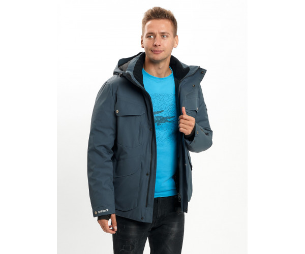 Горнолыжная куртка мужская  темно-серого цвета 2088TC