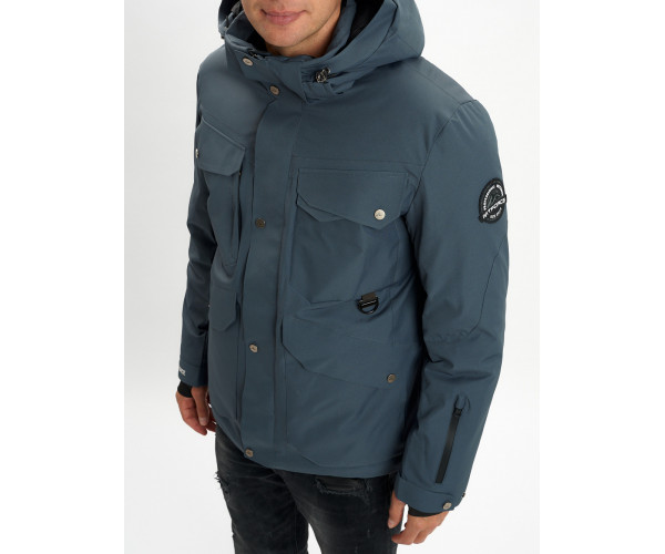 Горнолыжная куртка мужская  темно-серого цвета 2088TC