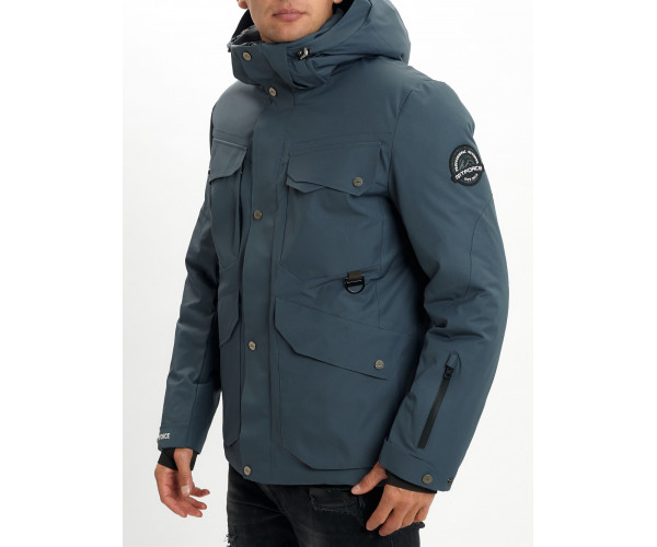 Горнолыжная куртка мужская  темно-серого цвета 2088TC