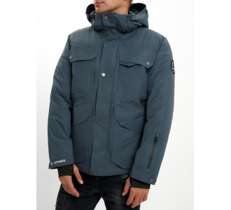 Горнолыжная куртка мужская  темно-серого цвета 2088TC