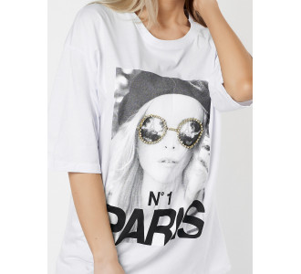 Женские футболки с принтом белого цвета 76110Bl