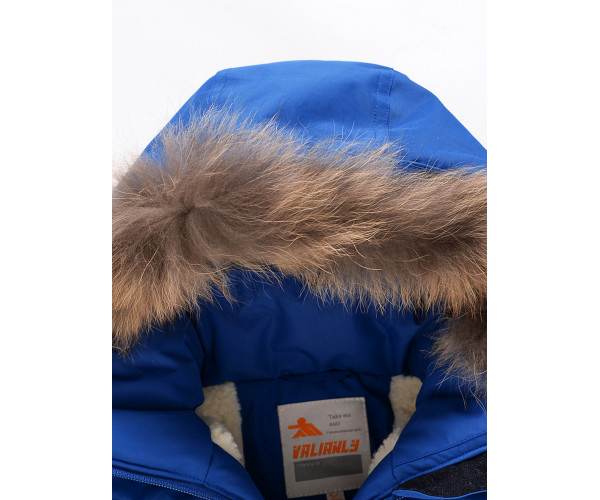 Парка зимняя Valianly для мальчика синего цвета 9033S