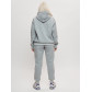 Трикотажный спортивный костюм женский с начесом серого цвета 1084Sr