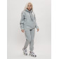 Трикотажный спортивный костюм женский с начесом серого цвета 1084Sr