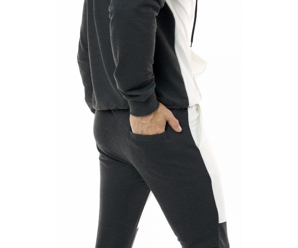 Спортивный костюм трикотажный темно-серого цвета 9150TC