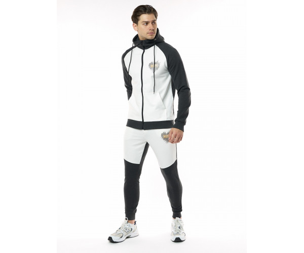 Спортивный костюм трикотажный темно-серого цвета 9150TC