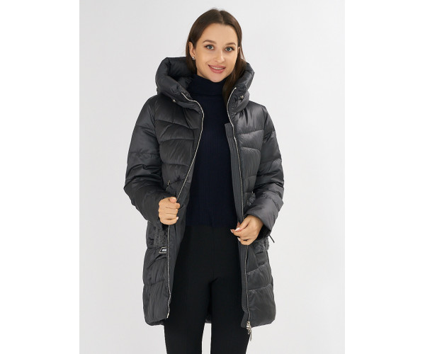 Куртка зимняя big size темно-серого цвета 7519TC