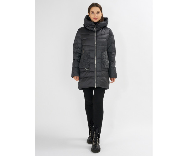 Куртка зимняя big size темно-серого цвета 7519TC