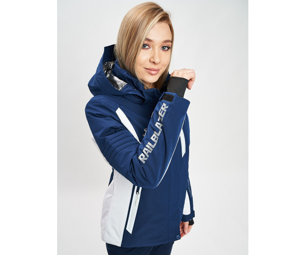 Горнолыжная куртка женская темно-синего цвета 77034TS