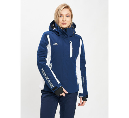 Горнолыжная куртка женская темно-синего цвета 77034TS