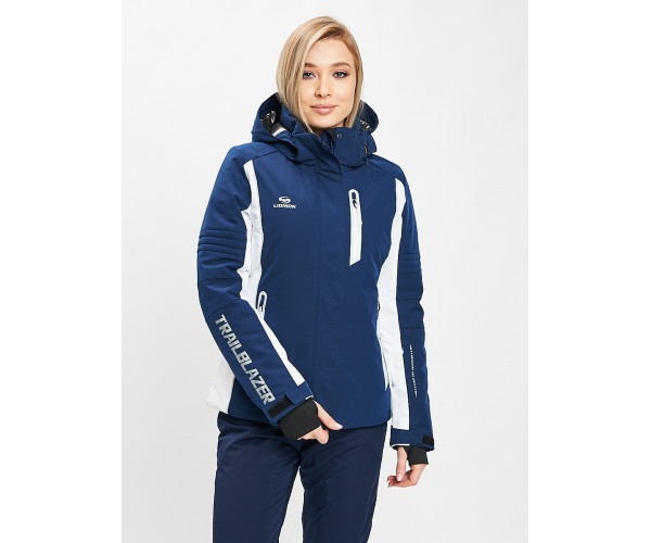 Горнолыжная куртка женская темно-синего цвета 77034TS