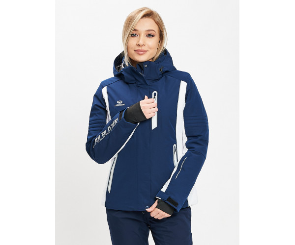 Горнолыжная куртка женская темно-синего цвета 77034TS