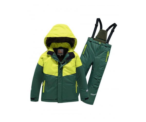 Горнолыжный костюм Valianly детский темно-зеленого цвета 90071TZ