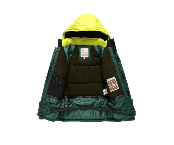 Горнолыжный костюм Valianly детский темно-зеленого цвета 90071TZ