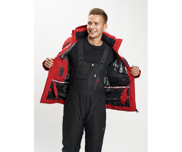 Горнолыжный костюм мужской красного цвета 077019Kr
