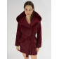 Полупальто демисезонное бордового цвета 42110Bo