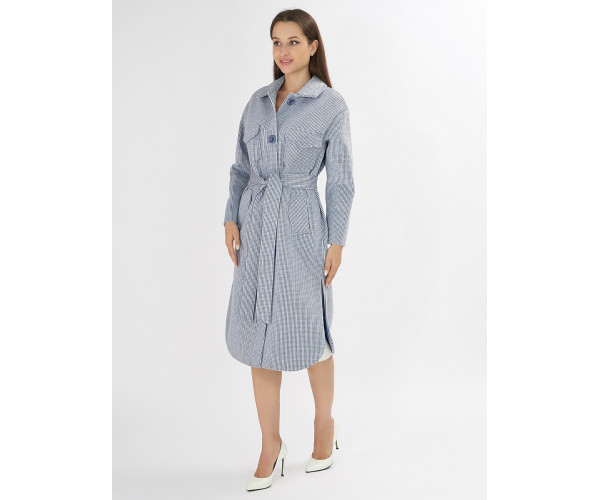 Пальто демисезонное синего цвета 42112S