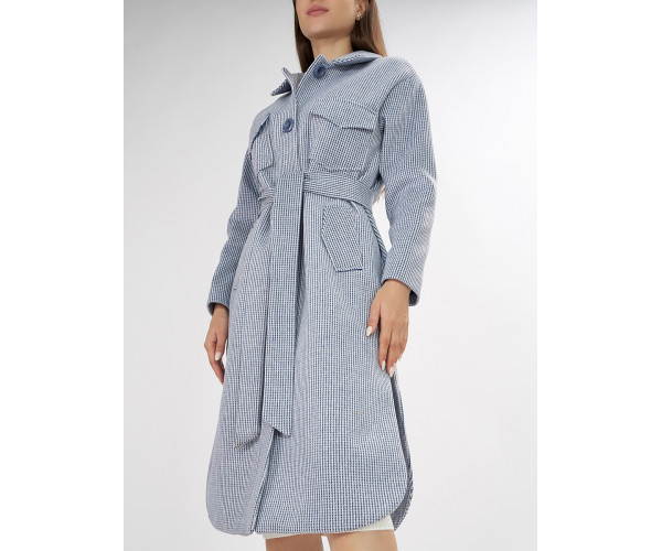 Пальто демисезонное синего цвета 42112S