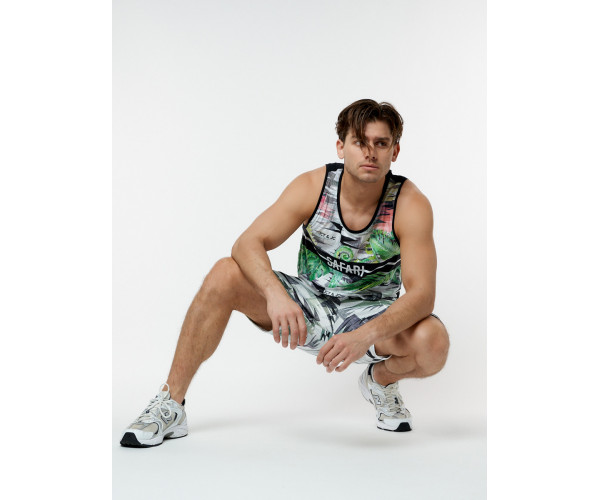 Костюм шорты и майка салатового цвета 225302Sl