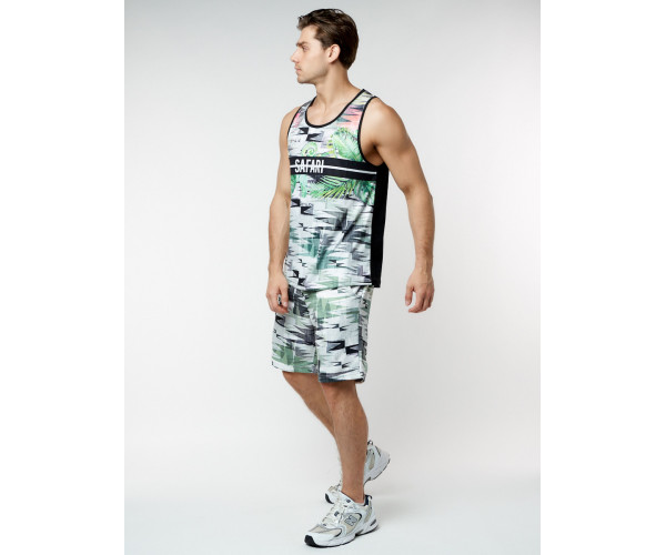 Костюм шорты и майка салатового цвета 225302Sl