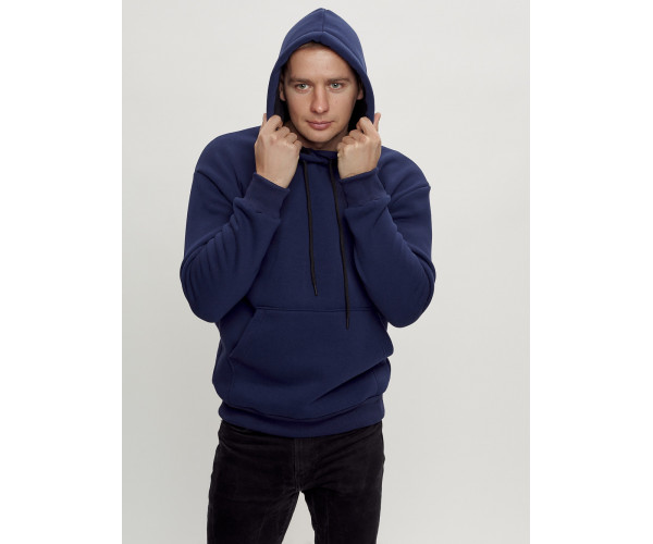 Худи мужские оверсайз с начосом синего цвета 1087S