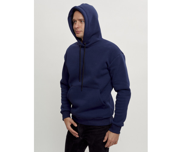 Худи мужские оверсайз с начосом синего цвета 1087S