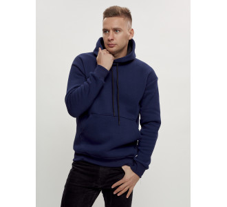Худи мужские оверсайз с начосом синего цвета 1087S