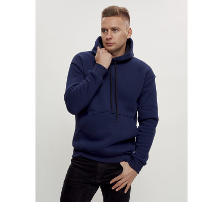 Худи мужские оверсайз с начосом синего цвета 1087S