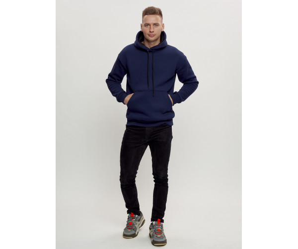 Худи мужские оверсайз с начосом синего цвета 1087S
