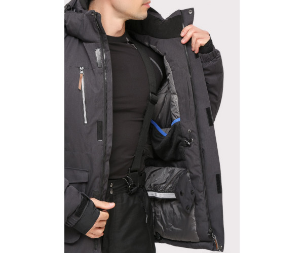 Мужской зимний костюм горнолыжный темно-серого цвета 01910TC