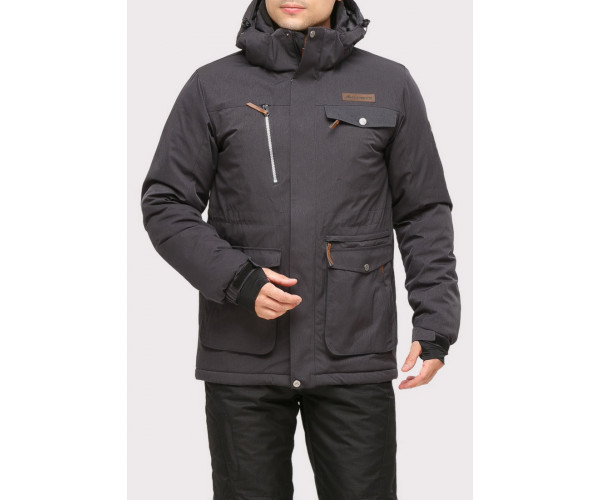 Мужской зимний костюм горнолыжный темно-серого цвета 01910TC