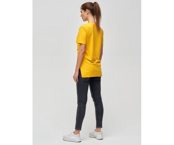 Женские футболки с принтом желтого цвета 34004J