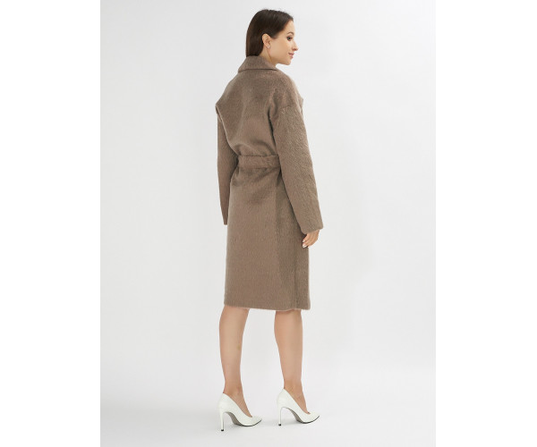 Пальто зимняя женская коричневого цвета 42114K